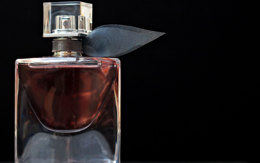 perfume bottle in dark place