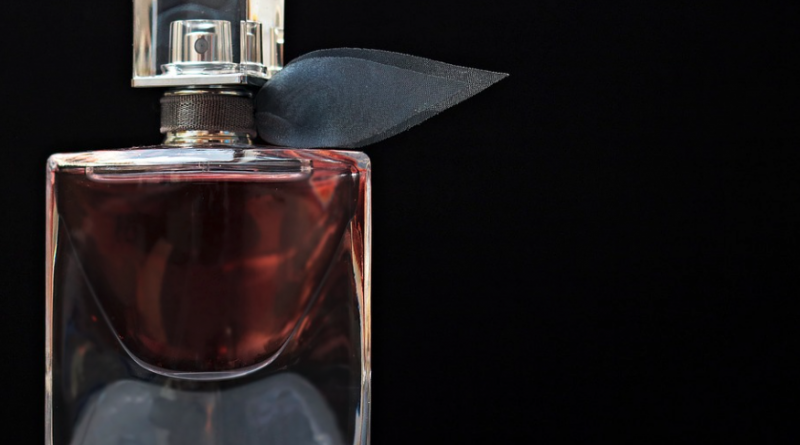 perfume bottle in dark place