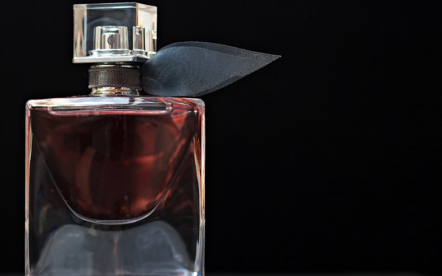 perfume bottle in dark place