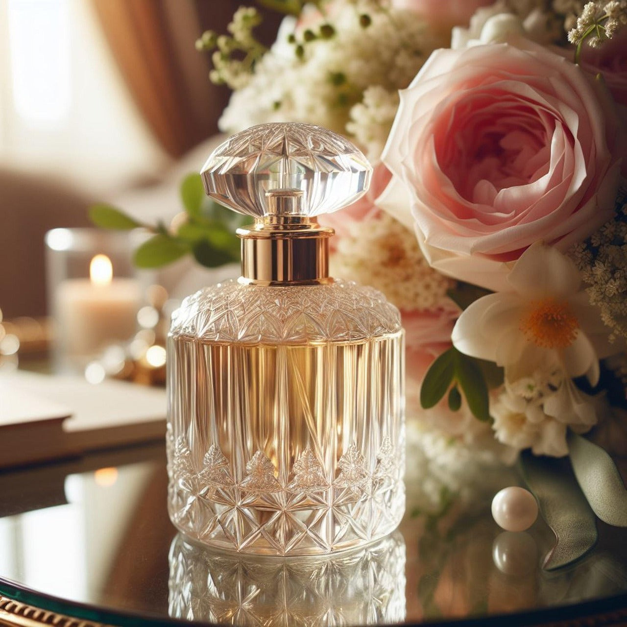 perfume bottle rose