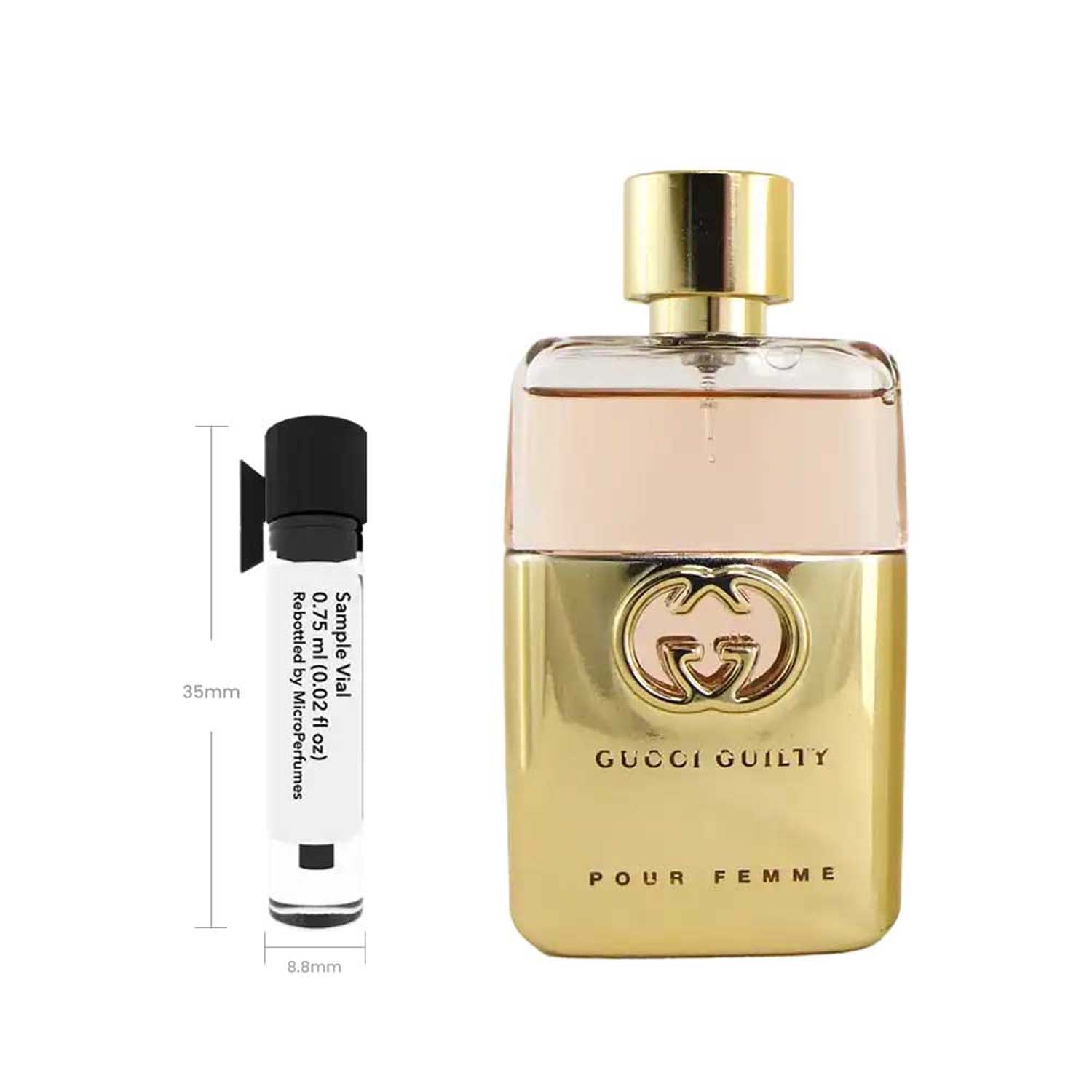 再値下げ21500円！未使用品GUCCI Eau de Parfum 100ml Gucci Guilty Pour Femme EDP 0.75ml Sample Vial Decant Women