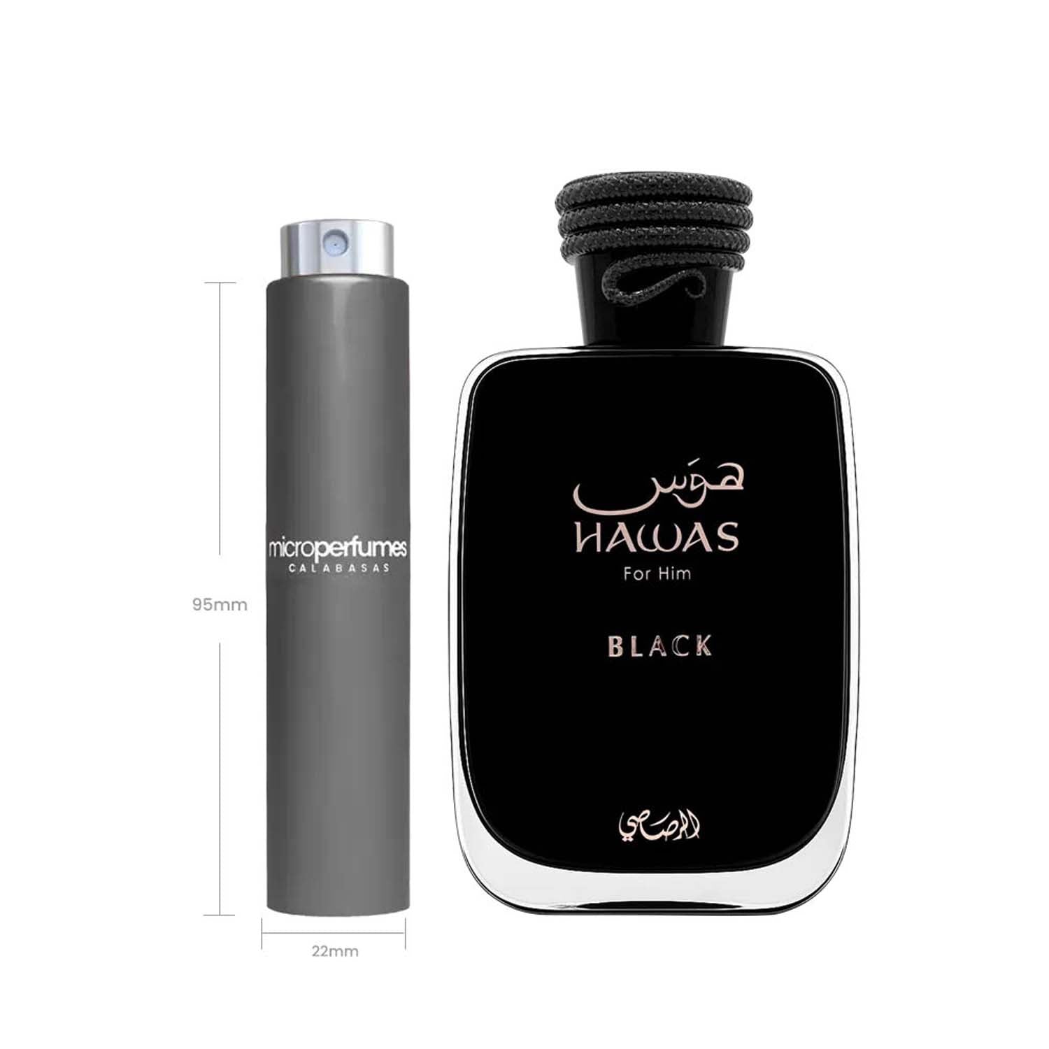 Hawas Black by Rasasi Eau de Parfum Travel Spray for Men